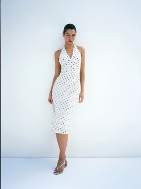 Realisation par Sadie halter silk dress in petite spot / size XS